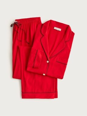 J. Crew Red Long-Sleeve Button Pajama Set